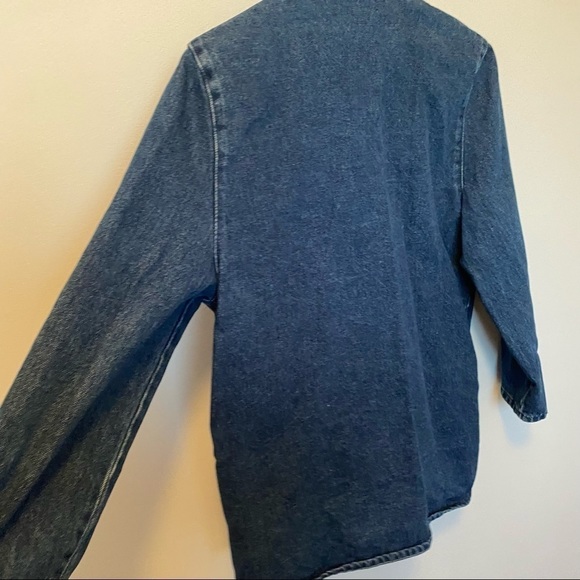 VINTAGE Nevada Denim Jacket Medium Blue Collar Jean Jacket Button Up - Picture 9 of 12